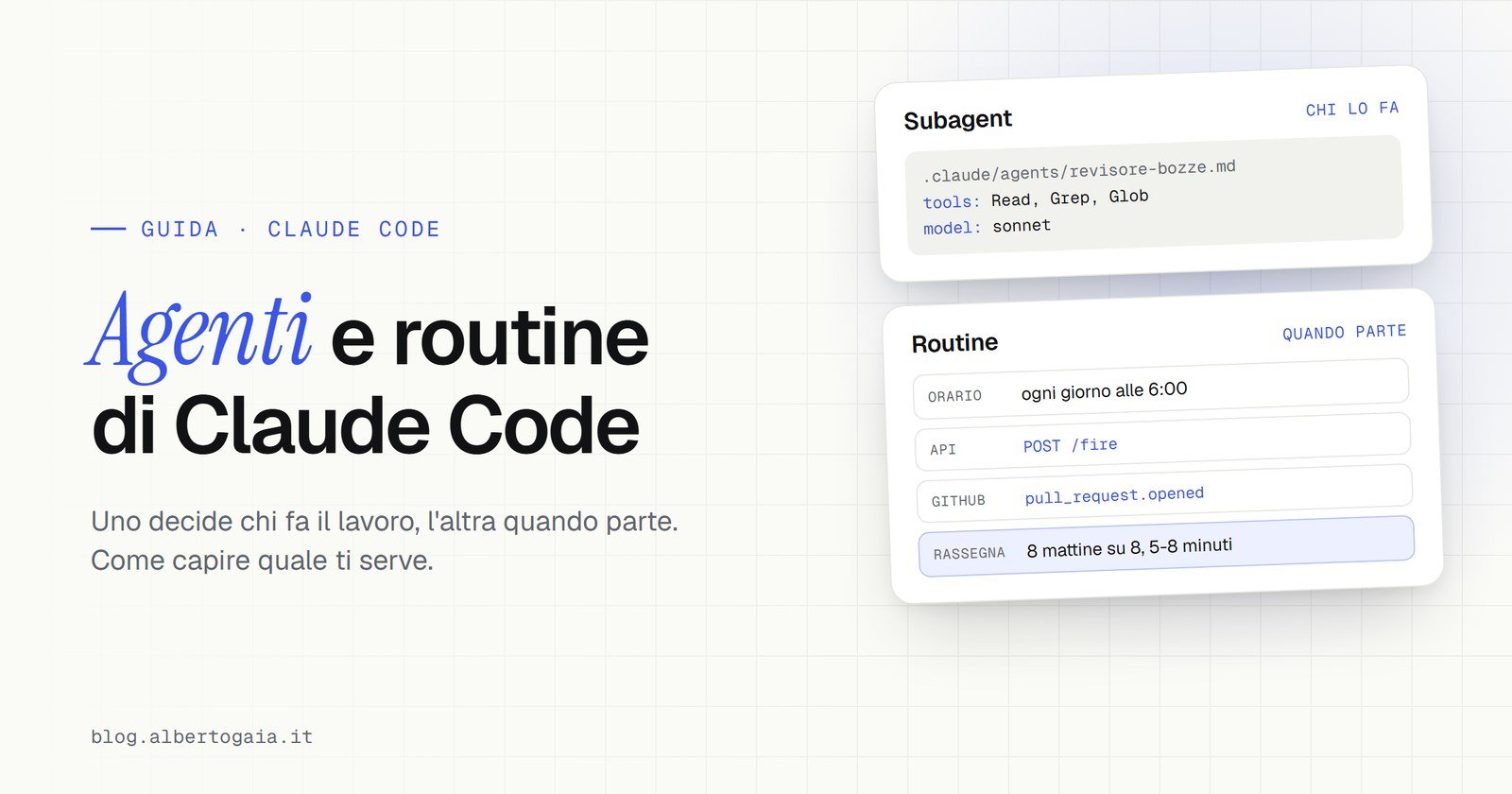 Agenti e routine di Claude Code: differenze, pro e contro, e quale ti serve davvero